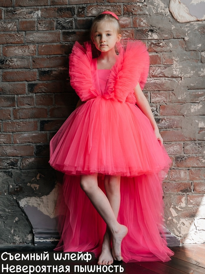 Платье "Афродита мини" цвет розовый-неоновый
